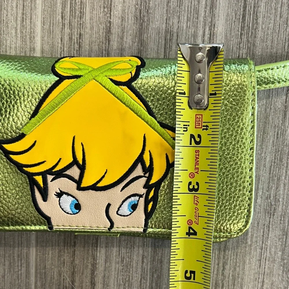 Disney Danielle Nicole Tinkerbell Metallic Green Wallet‎ Clutch Crossbody Bag - Picture 10 of 10